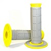 HANDLEBAR GRIP MX DUAL COMPOUND TAPERED 1/2 WAFFLE GREY/YELLOW